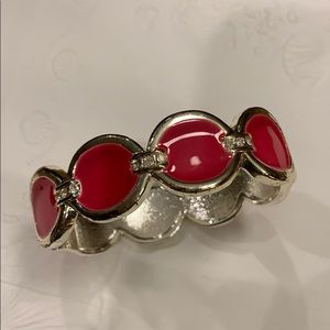 LILLY PULITZER PINK AND SILVER DIAMOND BANGLE 💖